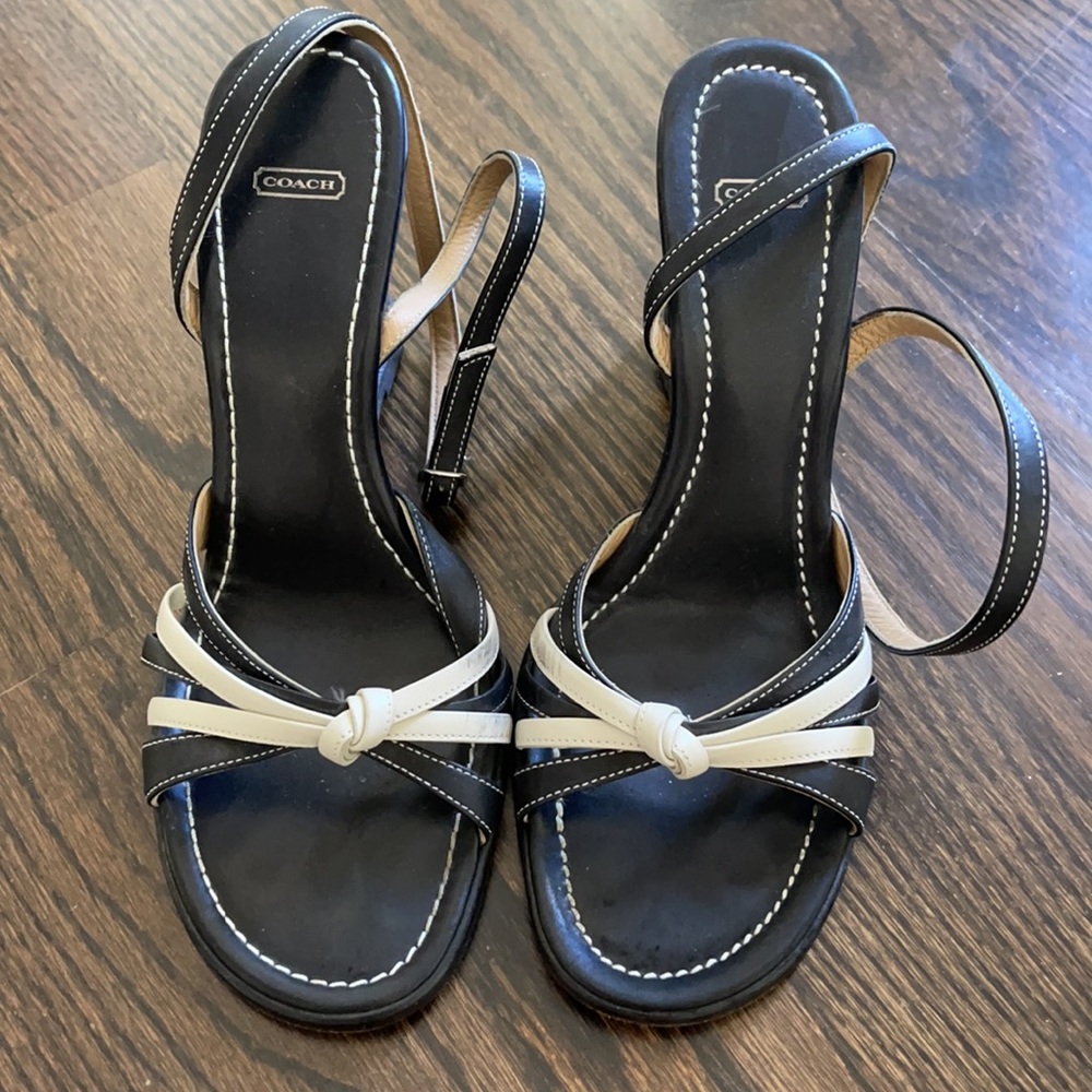 Rare Vintage Coach Wedge Nautical Sandals